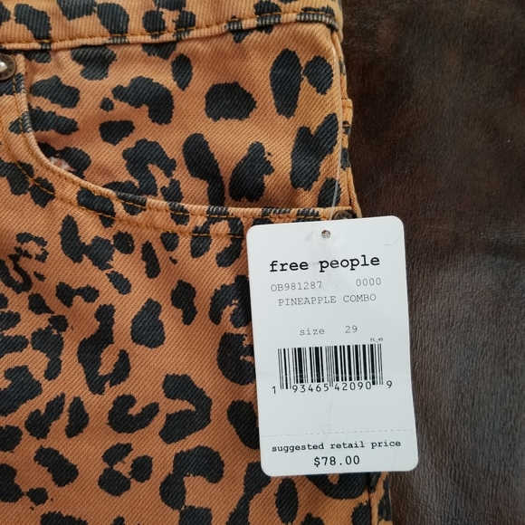 Free People Denim Cheetah Zip Up Skirt - Picture 4 of 6